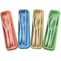 4 Sets Wheat Straw Reusable Spoon Chopstick Forks